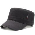 Dunkelgraue Army Cap aus Baumwolle mit seitlichem Webetikett für Outdoor Freizeit - Verstellbar / Grau