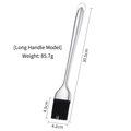 Pennello da barbecue a manico lungo in acciaio inox con setole in silicone nero - Pennello a manico lungo