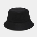 Detail of classic black cotton bucket hat showing fabric texture and wide brim - M (56-58cm) / Black