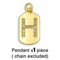 Close-up of golden letter H pendant with rhinestones, showing exquisite metallic details - Gold Letter H Pendant (Without Chain)