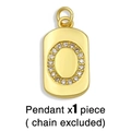 Detailed view of a gold-plated rectangular pendant with sparkling zircon oval inlay - Gold Letter O Pendant (Without Chain)
