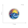 Detail of circular sun and wave embroidery patch with 9cm diameter dimensions - 10#-Sunset Patch