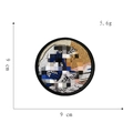 Vista dettagliata della toppa ricamata con onde che mostra dimensioni 9cm e peso 5,6g - 1#-Toppa Onda