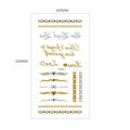 Metallic gold and silver temporary tattoo stickers with inspirational quotes and patterns - Gold Silver Quotes Hearts Geometric (MT-13)