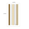Metallic gold and silver waterproof temporary tattoo sheets with geometric patterns - Gold Silver Checkered Chains Geometric (MT-06)
