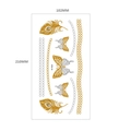 Metallic gold and silver tattoo stickers with peacock feathers and butterfly patterns - Gold Silver Peacock Feathers Butterflies (MT-14)