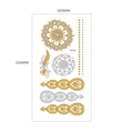 Metallic gold and silver mandala tattoo stickers featuring feathers and geometric patterns - Gold Silver Mandalas Feathers (MT-17)