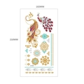 Golden peacock and mandala metallic tattoo sticker variant sheet 102mm x 210mm M-T027 - Colorful Peacock Mandalas (MT-27)