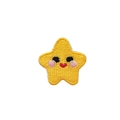 Embroidered yellow star cartoon patch with pink blush details for children clothing - 5#-Yellow Smiley Star Patch