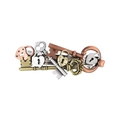 Vintage steampunk hair clip with antique bronze keys and heart lock metal ornaments - Key to Heart