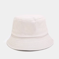 Close-up of a cream-white bucket hat showing high-density cotton twill fabric and stitching - One Size / Beige Grey