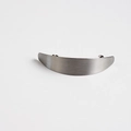 Detailed view of matte silver hair clip featuring a brushed metal finish and arc design - Curved Silver