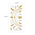 Metallic gold and silver waterproof tattoo sticker with Love and feather designs - Gold Silver Feathers Beaded Strings (MT-02)