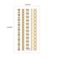 Gold and silver metallic geometric tattoo sticker sheet 102x210mm for parties - Gold Silver Black Geometric Patterns (MT-01)