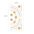 Metallic gold and silver temporary tattoo stickers with chain and floral motifs, size 102x210mm - Gold Silver Dots Chains Flowers (MT-04)