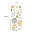 Metallic mandala and feather temporary tattoo stickers in gold and silver, 102x210mm size - Gold Silver Mandalas Quotes (MT-24)