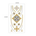 Metallic gold and silver temporary tattoo sheet with anchor and cross icons 21x10cm - Gold Silver Crosses Anchors Chains (MT-12)
