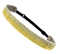 Glittery gold and silver elastic hairband for children with adjustable black strap - Gold Silver Mixed