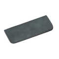 Waterproof dark blue faux leather glasses pouch with premium lychee grain texture - Lychee Texture / Blue
