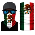Versatile seamless headwear mask featuring the Mexican flag green white red color design - S154 Mexico Flag