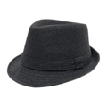 Chapeau fedora en feutre de laine gris foncé avec ruban assorti et bord rigide - Taille Unique 58cm Circonférence / Gris Foncé - Ruban Assorti