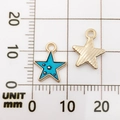 Ciondoli a stella in smalto blu e oro su scala millimetrata misura di 10mm - 11581-Pentagramma Blu