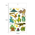Adesivi tatuaggi dorati di dinosauri per bambini con disegni di T-Rex e vulcano - Stampa a Caldo Oro Dinosauro (WE-011)