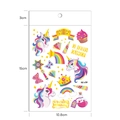 Tatouages temporaires pour enfants, motifs licorne et arc-en-ciel avec dorure WE-016 - Dorure à l'Or Licorne (WE-016)