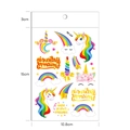 Tatouages temporaires licorne arc-en-ciel pour enfants avec autocollants dorés laser - Dorure à l'Or Licorne (WE-014)
