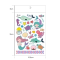 Autocollants tatouage enfant sirène thème océan avec motifs narval et tortue marine - Sirène Laser (WE-008)