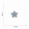 Detailed view of a blue star embroidered patch with dimensions 1.4cm by 1.4cm - 14#-Blue Small Star Patch
