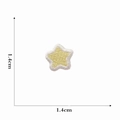 Detailed view of yellow star embroidered patch showing size dimensions 1.4cm x 1.4cm - 3#-Yellow Small Star Embroidered Patch
