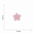 Detail shot of a small pink star embroidery patch with 1.5cm dimension measurement - 10#-Pink Small Star Patch