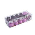 Pink 9-piece stainless steel vegetable cutter set with flower shapes in plastic box - Pink Purple PVC Boxed