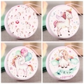 Set aus vier runden Einhorn-Blech-Geldbörsen mit Reißverschlüssen und Schlüsselband - Pink 4 color Unicorn