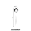 Modern 13cm stainless steel small spoon with 2.8cm round head and polished finish - Tea Spoon / Silver