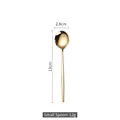 Golden stainless steel small spoon 13cm length with mirror finish 12g weight - Tea Spoon / Gold