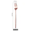 Modern rose gold stainless steel dinner fork 21.5cm length with size dimensions - Dinner Fork / Rose Gold
