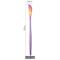 Rainbow plated stainless steel steak knife with minimalist slim handle, 22cm length - Dinner Knife / AB Color