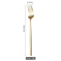 Golden stainless steel dinner fork 21.5cm long with modern minimalist design - Dinner Fork / Gold