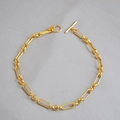 Collier chaîne trombone dorée avec perle baroque vintage et fermoir à bascule OT chic - Style de chaîne pure