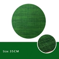 35cm seaweed green round PVC placemat with thick vertical weave texture and insulation - Seaweed Green Vertical Pattern