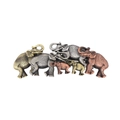 Steampunk elephant hair clips set in gold, silver, and bronze metallic finishes - Elephants