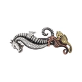 Retro Steampunk Seepferdchen-Haarklammern in Antiksilber, Bronze und Gold-Optik - Seepferdchen