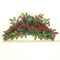 55-60cm Christmas swag with pine cones, red berries, and green foliage decor - 60cm (No Light)