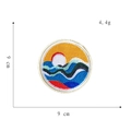 9cm circular embroidered patch featuring abstract mountain, sun, and wave landscape design - 2#-Sunset Patch