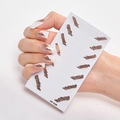 Minimalistische nagelstickers in wit en brons met abstracte veren ontwerpen AF-026 - AF-026 (Wit/Bronsfolie)