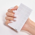 White glitter gradient nail stickers full wrap design for women model AF-025 - AF-025 (White Glitter Gradient)