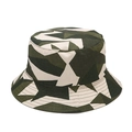 Detailaufnahme des Camouflage-Anglerhuts mit olivgrünem Muster und verstärkten Nähten - M (56-58cm) / Grüne Tarnung
