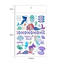 Tatouages temporaires colorés thème sirène pour enfants avec créatures marines et coquillages - Sirène Laser (WE-002)